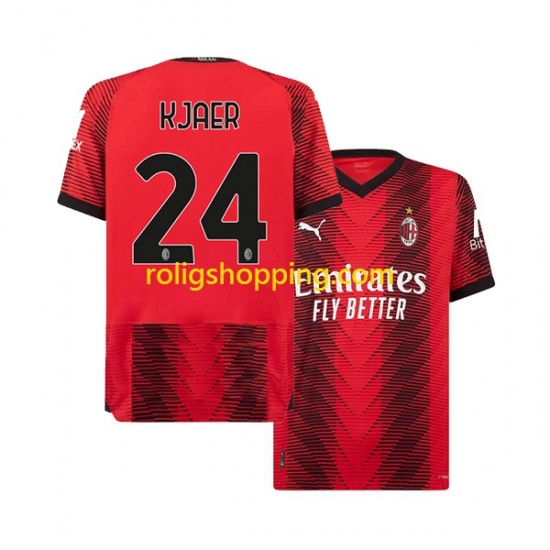Fotbollströja AC Milan Simon Kjaer 24 Män Hemmaställ 2023-2024 Kort ärm