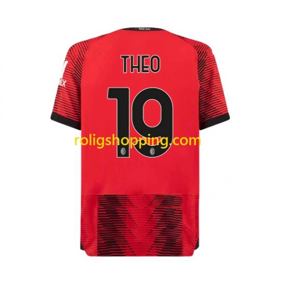 Fotbollströja AC Milan Theo Hernandez 19 Män Hemmaställ 2023-2024 Kort ärm
