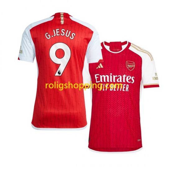 Fotbollströja Arsenal Gabriel Jesus 9 Män Hemmaställ 2023-2024 Kort ärm