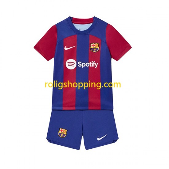 Fotbollströja FC Barcelona Barn Hemmaställ 2023-2024 Kort ärm