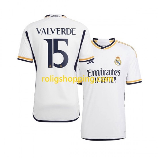 Fotbollströja Real Madrid Federico Valverde 15 Män Hemmaställ 2023-2024 Kort ärm