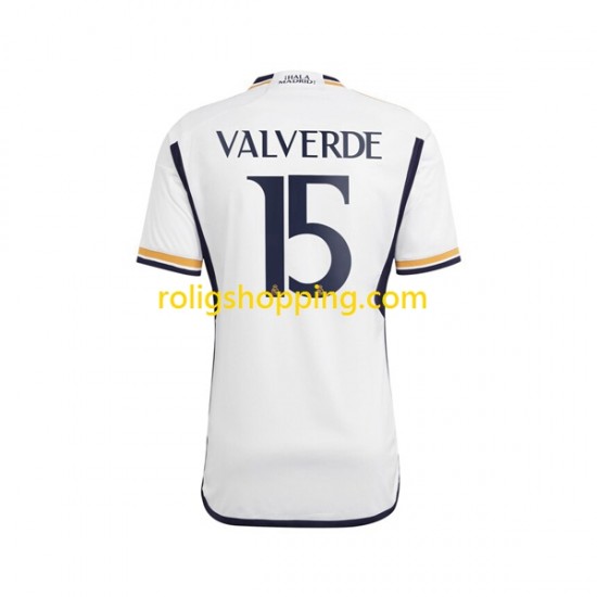 Fotbollströja Real Madrid Federico Valverde 15 Män Hemmaställ 2023-2024 Kort ärm