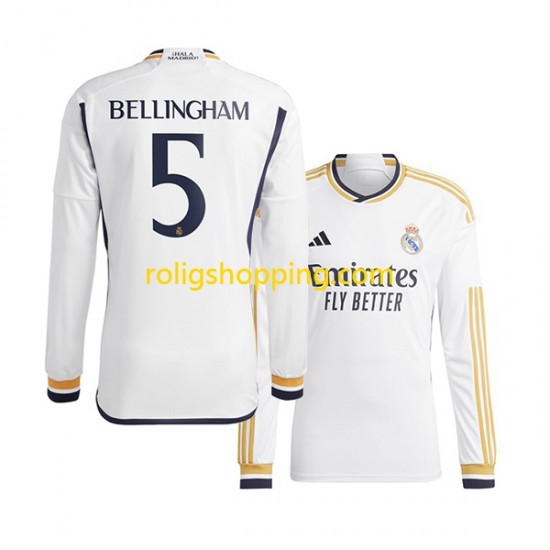 Fotbollströja Real Madrid Jude Bellingham 5 Män Hemmaställ 2023-2024 Lång ärm