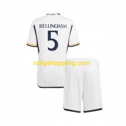 Fotbollströja Real Madrid Jude Bellingham 5 Barn Hemmaställ 2023-2024 Kort ärm