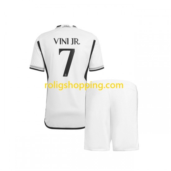 Fotbollströja Real Madrid Vinicius Junior 7 Barn Hemmaställ 2023-2024 Kort ärm