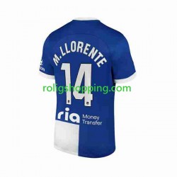 Fotbollströja Atlético Madrid 2 Marcos Llorente 14 Män Bortaställ 2023-2024 Kort ärm