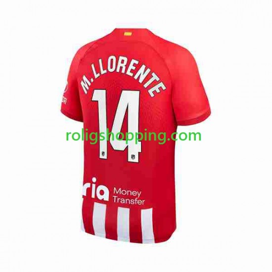 Fotbollströja Atlético Madrid 2 Marcos Llorente 14 Män Hemmaställ 2023-2024 Kort ärm