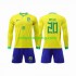 Fotbollströja Brasilien Vinicius Junior 20 Barn Hemmaställ World Cup 2022 Lång ärm