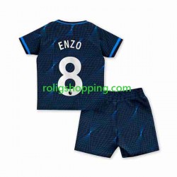 Fotbollströja Chelsea Enzo Fernandez 8 Barn Bortaställ 2023-2024 Kort ärm