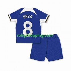 Fotbollströja Chelsea Enzo Fernandez 8 Barn Hemmaställ 2023-2024 Kort ärm