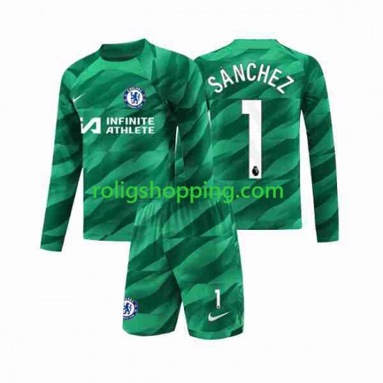 Fotbollströja Chelsea Robert Sanchez 1 Målvakt Barn Tredjeställ 2023-2024 Lång ärm