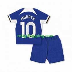 Fotbollströja Chelsea Mykhaylo Mudryk 10 Barn Hemmaställ 2023-2024 Kort ärm