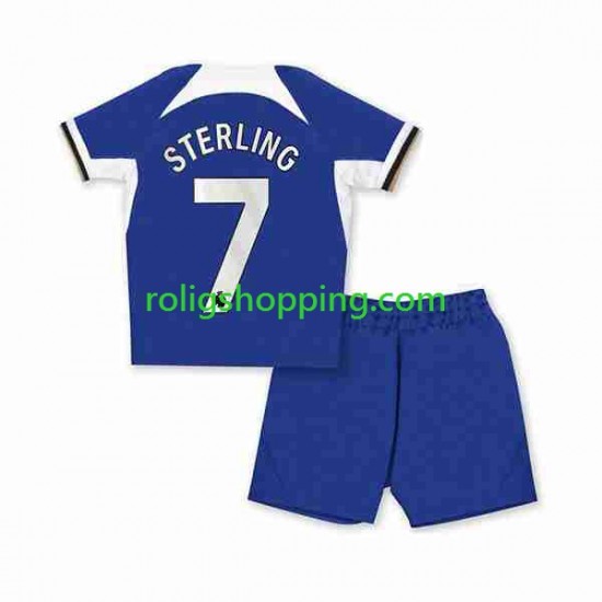 Fotbollströja Chelsea Raheem Sterling 7 Barn Hemmaställ 2023-2024 Kort ärm