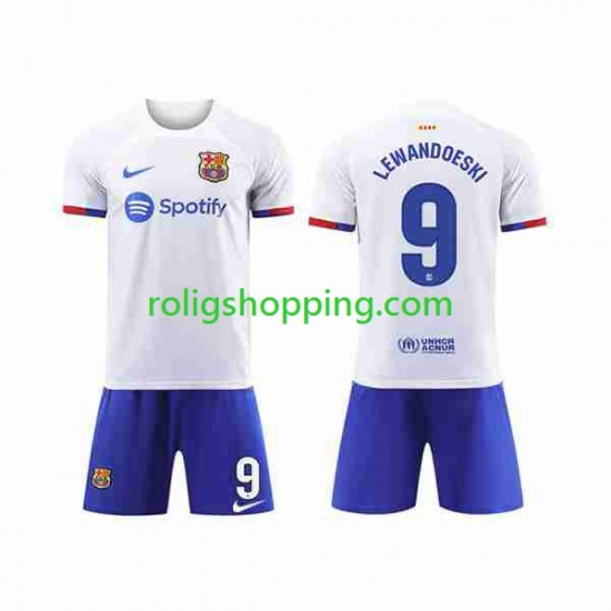 Fotbollströja FC Barcelona LEWANDOWSKI 9 Barn Bortaställ 2023-2024 Kort ärm