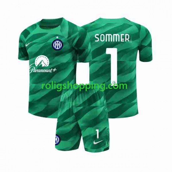 Fotbollströja Inter Milan Sommer 1 Målvakt Barn Bortaställ 2023-2024 Kort ärm