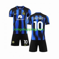 Fotbollströja Inter Milan Lautaro Martinez 10 Barn Hemmaställ 2023-2024 Kort ärm