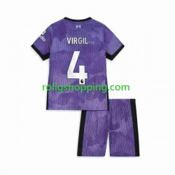 Fotbollströja Liverpool Virgil van Dijk 4 Barn Tredjeställ 2023-2024 Kort ärm