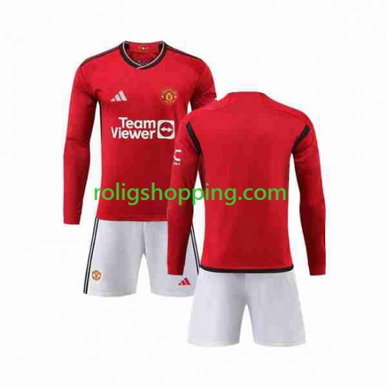 Fotbollströja Manchester United Barn Hemmaställ 2023-2024 Lång ärm