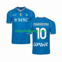 Fotbollströja SSC Napoli Maradona 10 Män Hemmaställ 2023-2024 Kort ärm