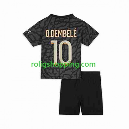 Fotbollströja Paris Saint-Germain O.Dembele 10 Barn Tredjeställ 2023-2024 Kort ärm