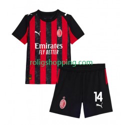 Fotbollströja AC Milan Modrić Luca 14 Barn Hemmaställ 2025-2026 Kort ärm