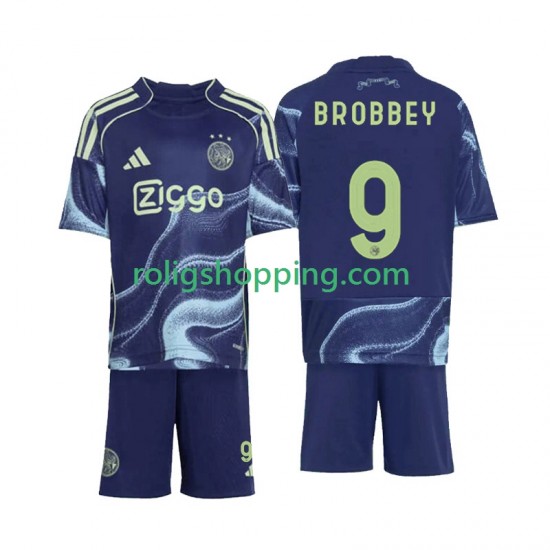 Fotbollströja AFC Ajax Brian Brobbey 9 Barn Bortaställ 2025-2026 Kort ärm