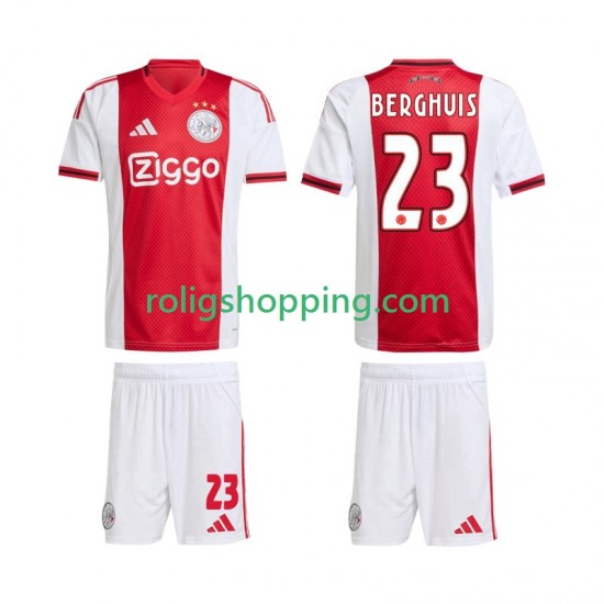 Fotbollströja AFC Ajax Steven Berghuis 23 Barn Hemmaställ 2025-2026 Kort ärm