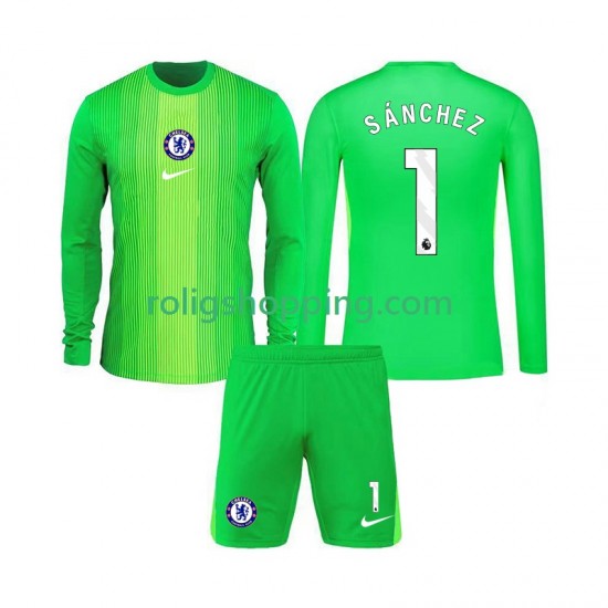 Fotbollströja Chelsea Robert Sanchez 1 Målvakt Barn Bortaställ 2025-2026 Lång ärm