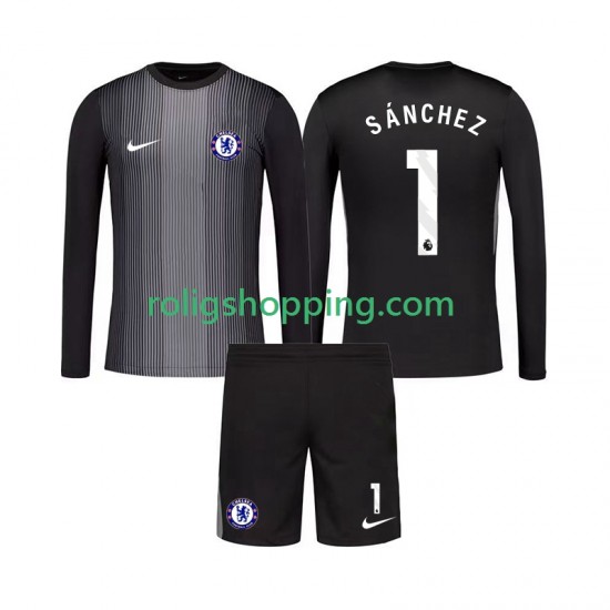 Fotbollströja Chelsea Robert Sanchez 1 Målvakt Barn Hemmaställ 2025-2026 Lång ärm