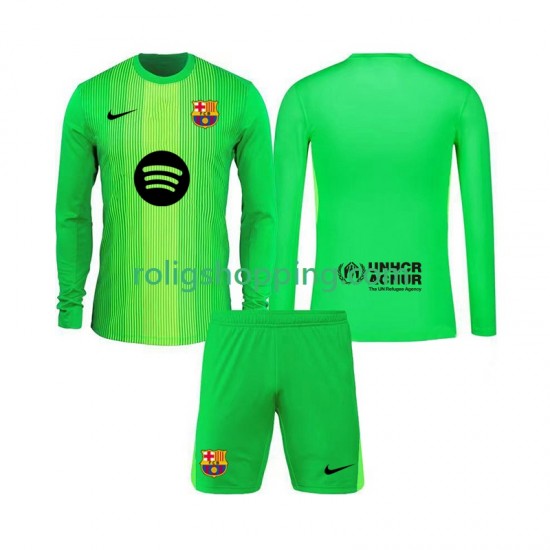 Fotbollströja FC Barcelona Målvakt Barn Hemmaställ 2025-2026 Lång ärm