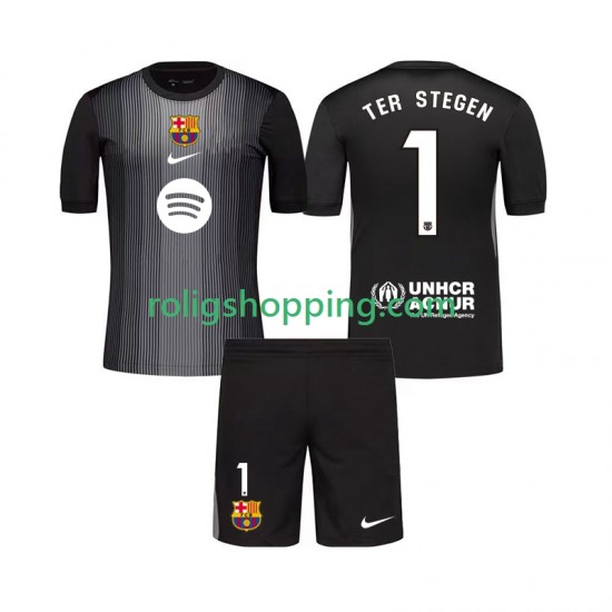 Fotbollströja FC Barcelona Ter Stegen 1 Målvakt Barn Tredjeställ 2025-2026 Kort ärm