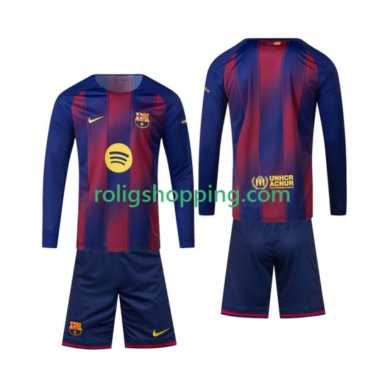 Fotbollströja FC Barcelona Barn Hemmaställ 2025-2026 Lång ärm