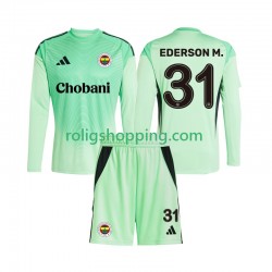 Fotbollströja Fenerbahce Ederson Moraes 31 Målvakt Barn Bortaställ 2025-2026 Lång ärm