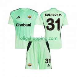 Fotbollströja Fenerbahce Ederson Moraes 31 Målvakt Barn Bortaställ 2025-2026 Kort ärm