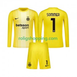 Fotbollströja Inter Milan Yann Sommer 1 Målvakt Barn Bortaställ 2025-2026 Lång ärm