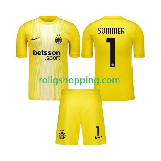 Fotbollströja Inter Milan Yann Sommer 1 Målvakt Barn Bortaställ 2025-2026 Kort ärm