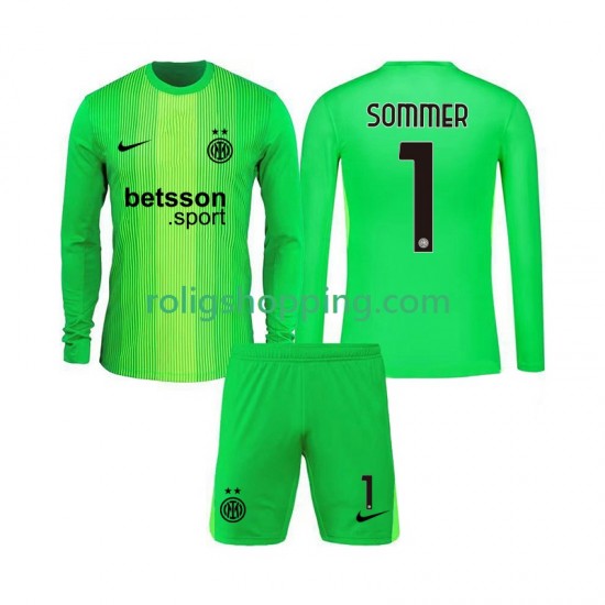 Fotbollströja Inter Milan Yann Sommer 1 Målvakt Barn Tredjeställ 2025-2026 Lång ärm