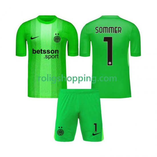Fotbollströja Inter Milan Yann Sommer 1 Målvakt Barn Tredjeställ 2025-2026 Kort ärm