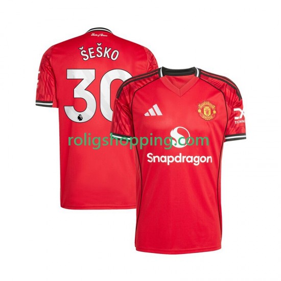 Fotbollströja Manchester United Benjamin Sesko 30 Män Hemmaställ 2025-2026 Kort ärm