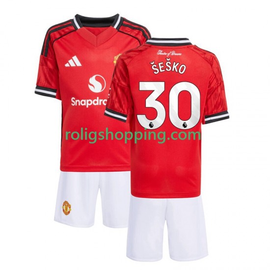 Fotbollströja Manchester United Benjamin Sesko 30 Barn Hemmaställ 2025-2026 Kort ärm