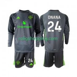 Fotbollströja Manchester United Andre Onana 24 Målvakt Barn Bortaställ 2025-2026 Lång ärm