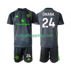 Fotbollströja Manchester United Andre Onana 24 Målvakt Barn Bortaställ 2025-2026 Kort ärm