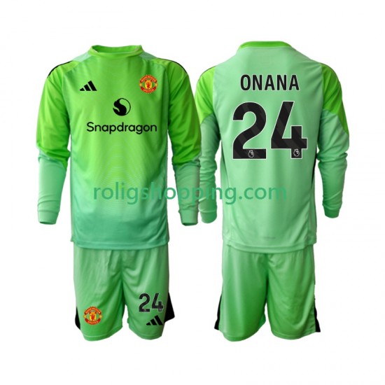 Fotbollströja Manchester United Andre Onana 24 Målvakt Barn Fjärdeställ 2025-2026 Lång ärm