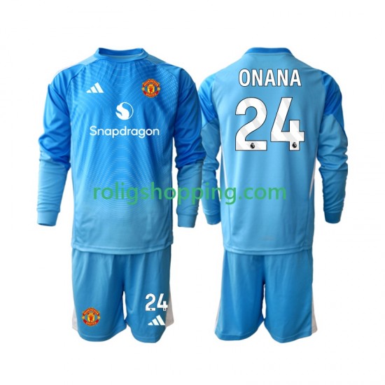 Fotbollströja Manchester United Andre Onana 24 Målvakt Barn Hemmaställ 2025-2026 Lång ärm