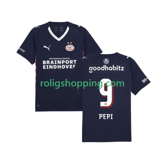 Fotbollströja PSV Eindhoven Ricardo Pepi 9 Män Bortaställ 2025-2026 Kort ärm