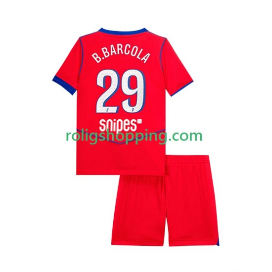 Fotbollströja Paris Saint-Germain Bradley Barcola 29 Barn Tredjeställ 2025-2026 Kort ärm