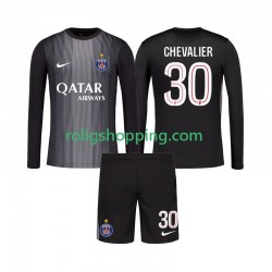 Fotbollströja Paris Saint-Germain Lucas Chevalier 30 Målvakt Barn Hemmaställ 2025-2026 Lång ärm