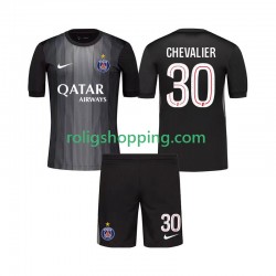 Fotbollströja Paris Saint-Germain Lucas Chevalier 30 Målvakt Barn Hemmaställ 2025-2026 Kort ärm
