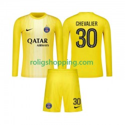 Fotbollströja Paris Saint-Germain Lucas Chevalier 30 Målvakt Barn Tredjeställ 2025-2026 Lång ärm
