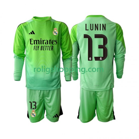 Fotbollströja Real Madrid Andriy Lunin 13 Målvakt Barn Bortaställ 2025-2026 Lång ärm